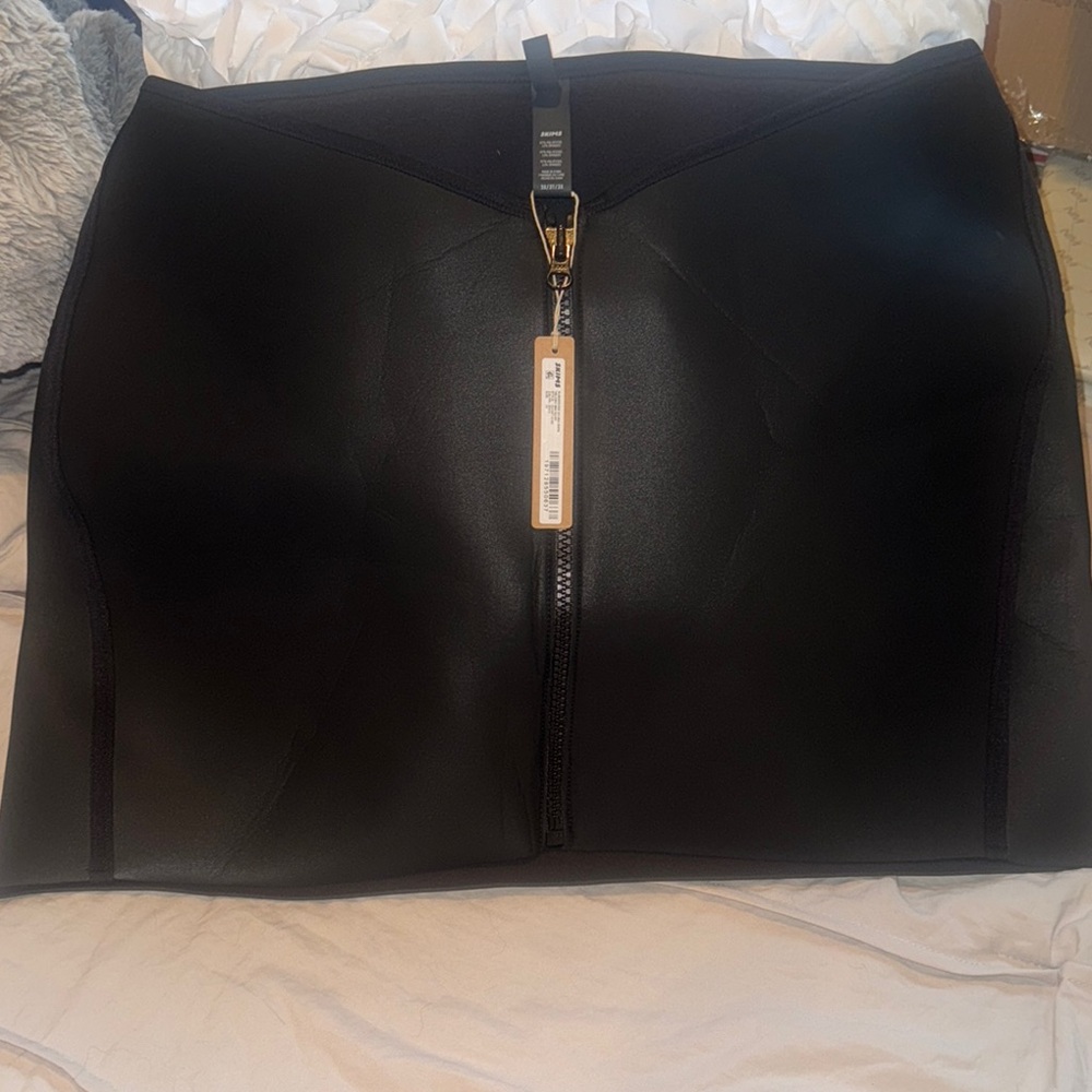 SKIMS Black scuba swim skirt